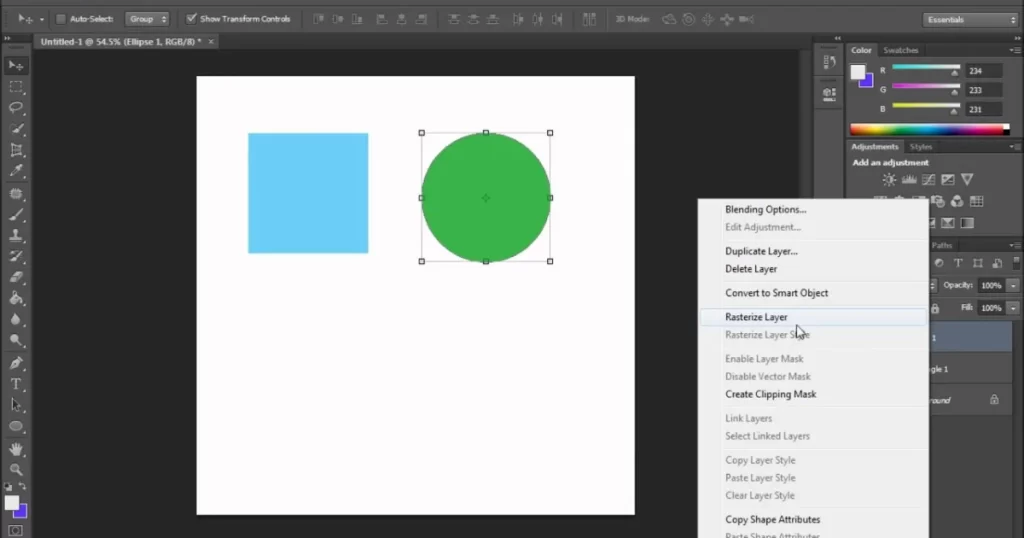 How to combine shapes in Photoshop