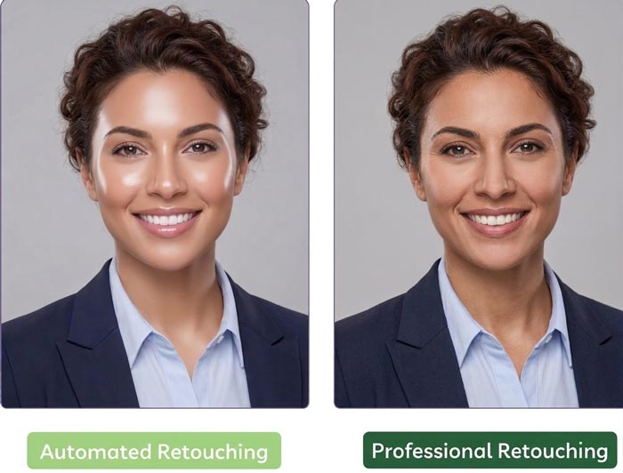 Automated Retouching and Professional Retouching