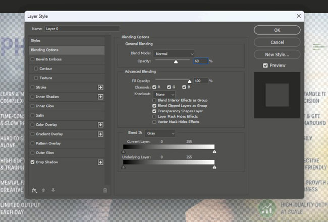 Drop Shadow In Photoshop