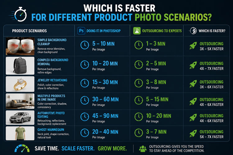 Which Is Faster For Different Product Photo Scenarios